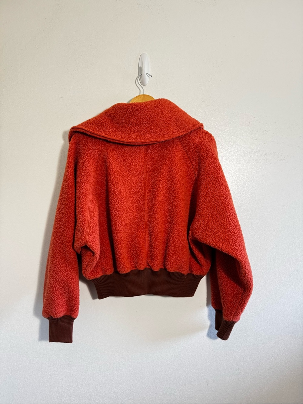 Free People We The Free Shasta Cardi Orange Bomber Jacket size Small - Picture 5 of 10